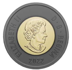 2022 Toonie - Black Ring - Honouring Queen Elizabeth II obverse